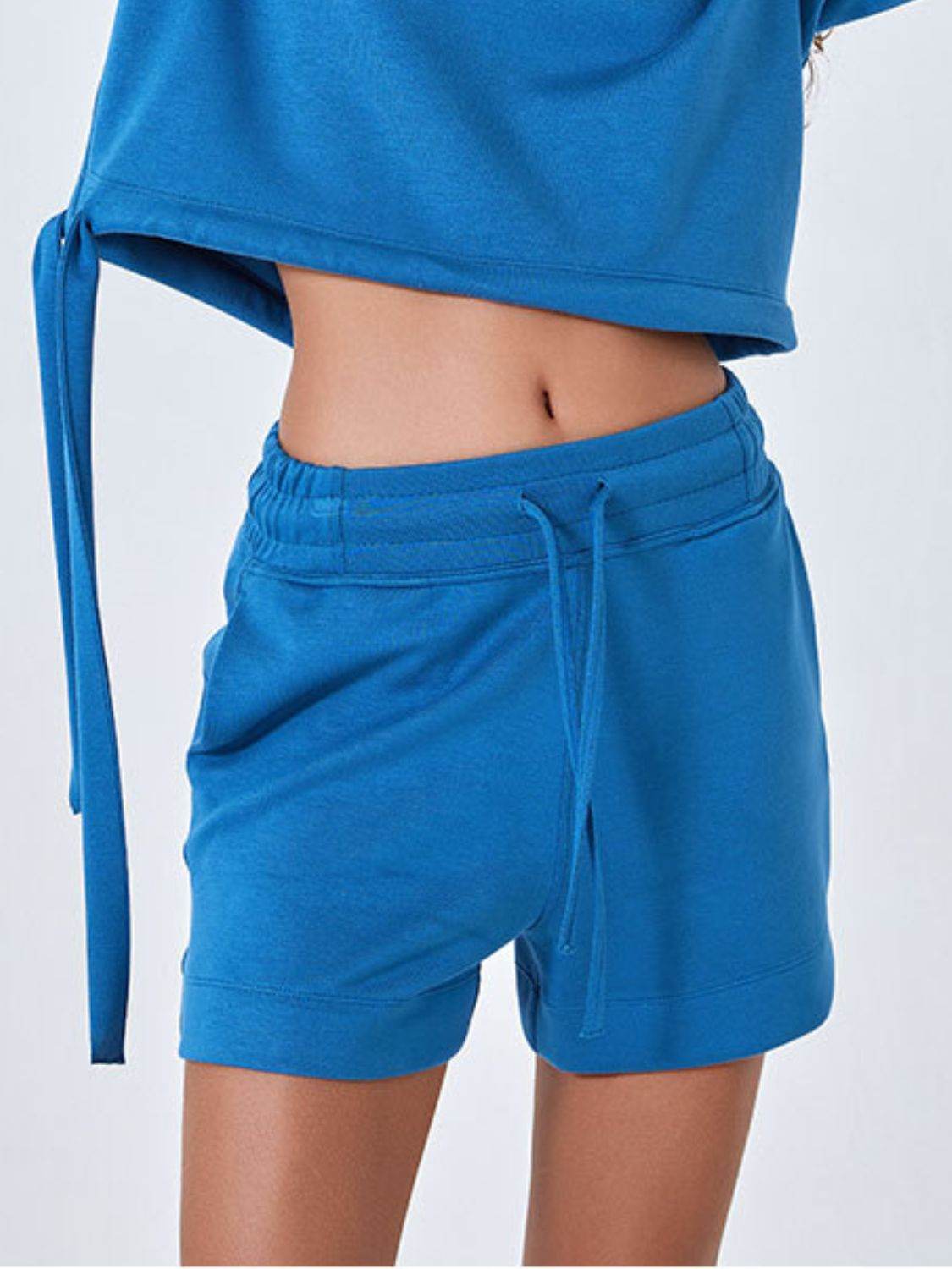 Drawstring Solid Color Shorts with Pockets - Hovatok