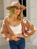 Angel Wings Flower Open Front Long Sleeve Cardigan - Hovatok