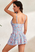 Drawstring Scoop Neck Wide Strap One-Piece Swimwear - Hovatok