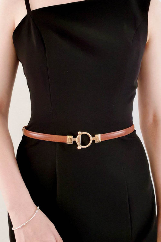 Toggle Buckle Skinny PU Belt - Hovatok
