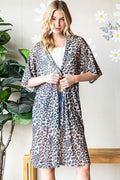 Heimish Full Size Leopard Open Front Cardigan Plus Size - Hovatok