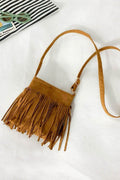 Adored PU Leather Crossbody Bag with Fringe - Hovatok