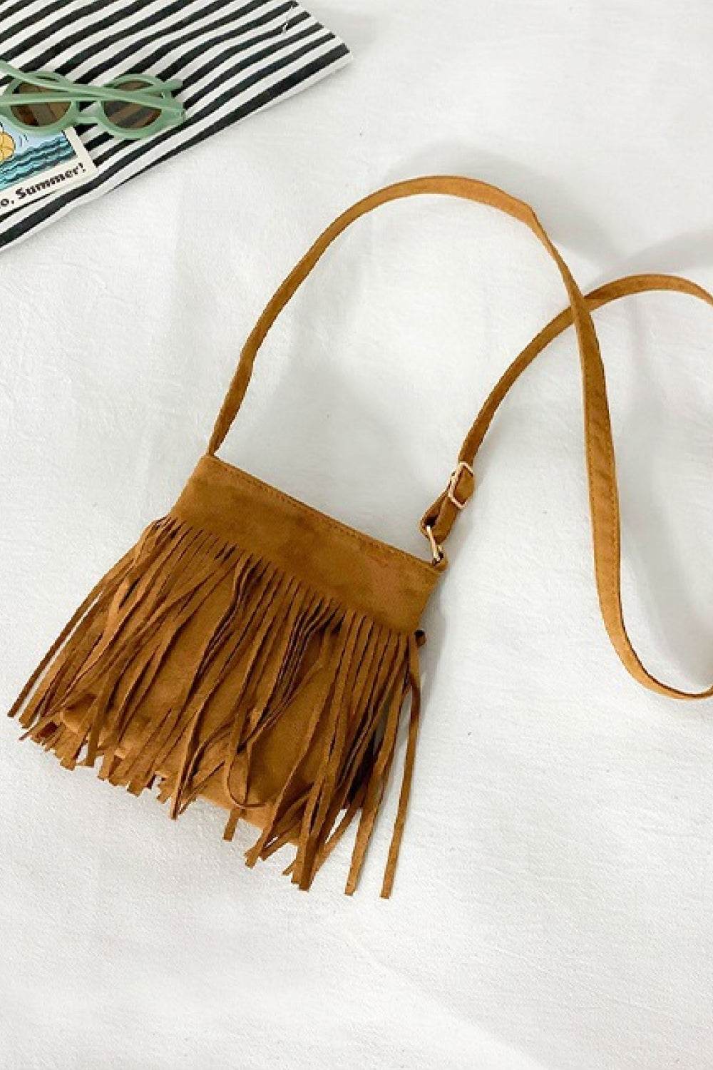 Adored PU Leather Crossbody Bag with Fringe - Hovatok