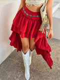 Devine High-Low Ruched Layered Skirt - Hovatok