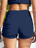 FAM-FAM Ruched Mid-Rise Waist Swim Shorts - Hovatok