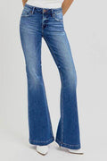 RISEN Full Size Low Rise Flare Jeans with Pockets - Hovatok