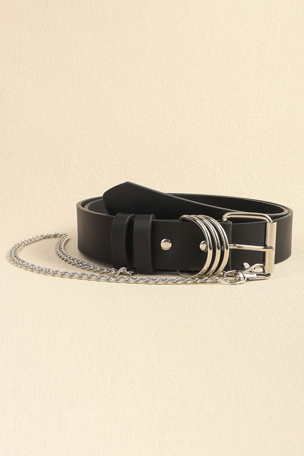 PU Leather Alloy Chain Belt - Hovatok