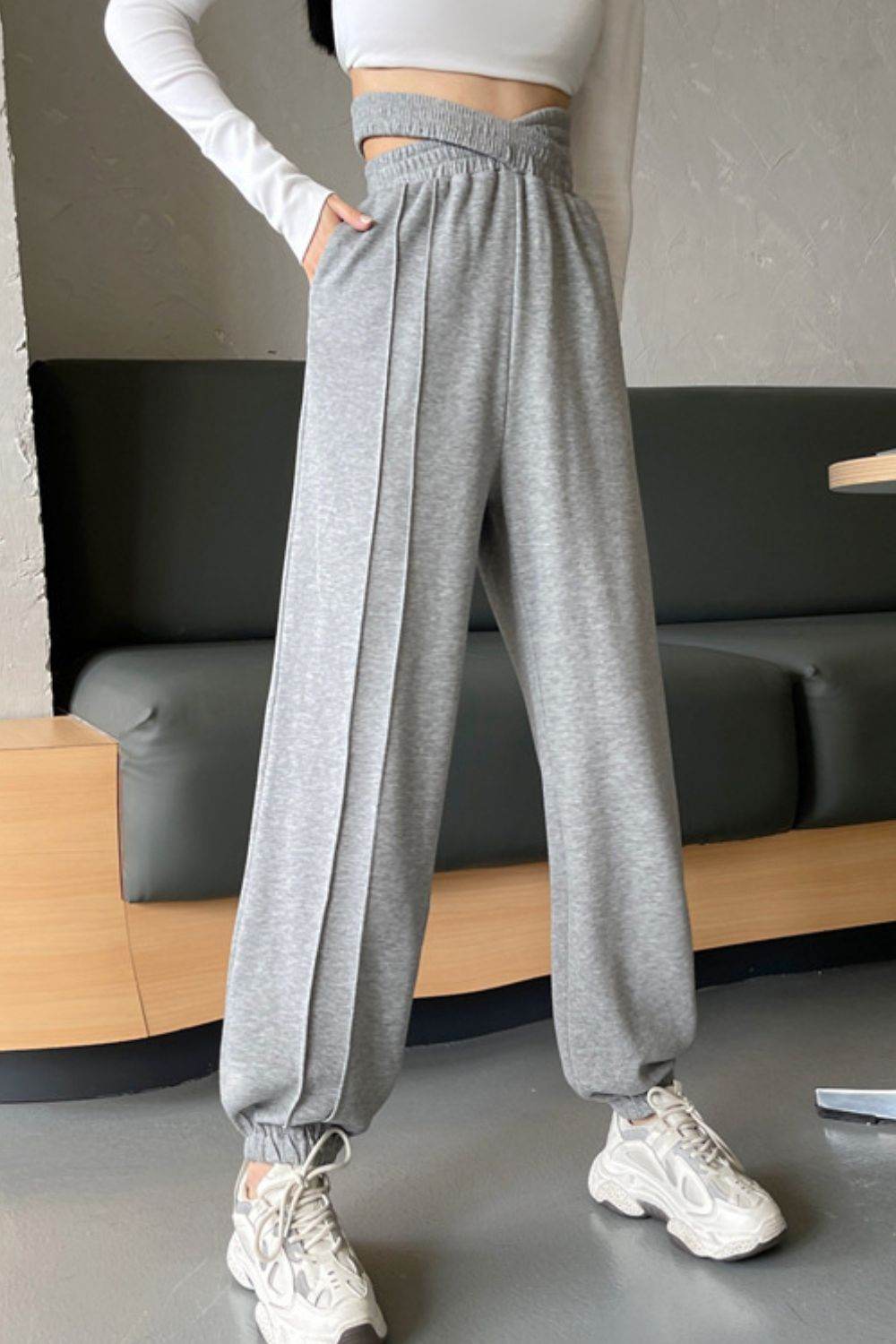 Crisscross Long Sweatpants - Hovatok