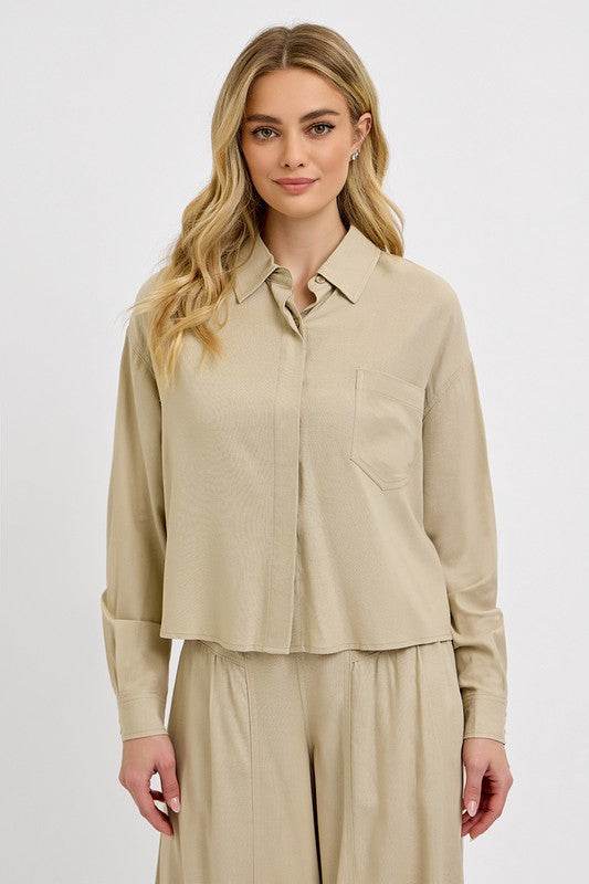 RISEN Button Down Long Sleeve Shirt - Hovatok