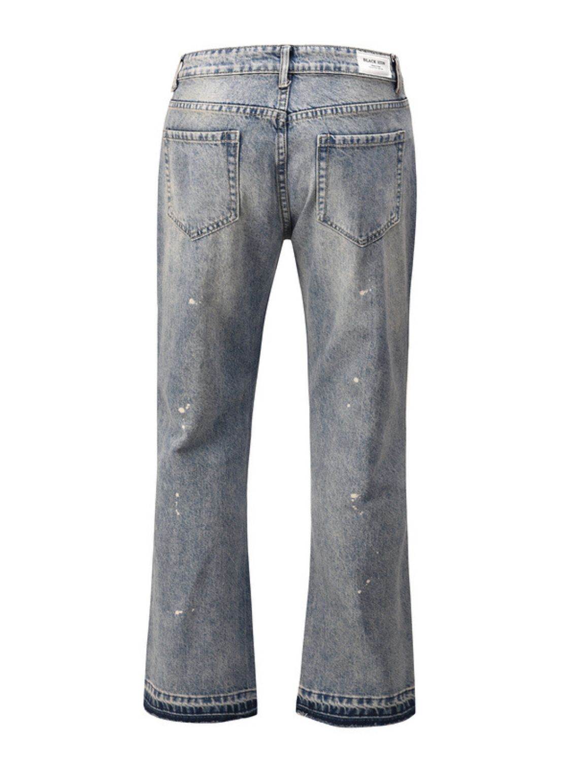 Men's Frayed Hem Bootcut Jeans - Hovatok