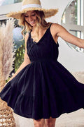 BiBi V-Neck Ruffle Hem Mini Cami Dress - Hovatok