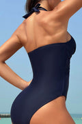 Crisscross Halter Neck One-Piece Swimwear - Hovatok