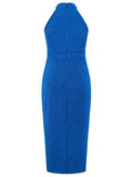 Slit Ruched Mock Neck Sleeveless Dress - Hovatok