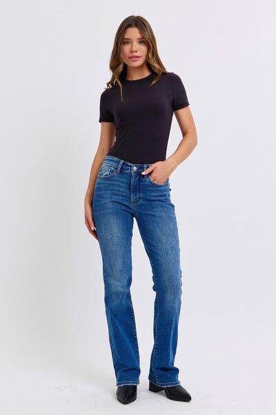 Judy Blue Full Size Run Mid-Rise Bootcut Jeans with Thermal Lining - Hovatok