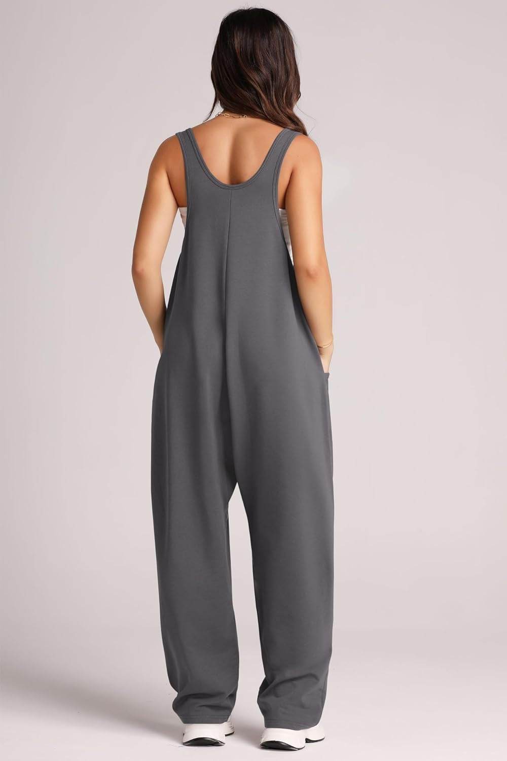 Lovelet Wide Strap Jumpsuit with Pockets - Hovatok