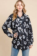 BOMBOM Animal Print Button Up Knit Shacket - Hovatok