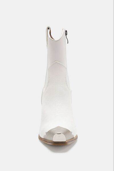 Beast Fashion Faux Leather Block Heel Boots with Side Zippers - Hovatok