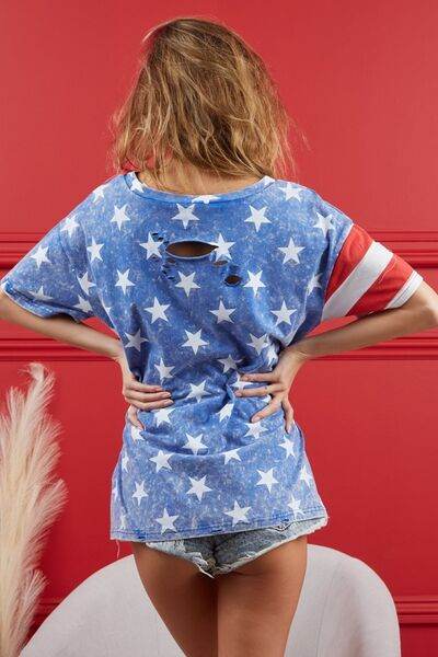 BiBi American Flag Theme Short Sleeve T-Shirt - Hovatok