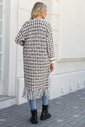 Angel Wings Full Size Multicolored Open Front Fringe Hem Cardigan - Hovatok