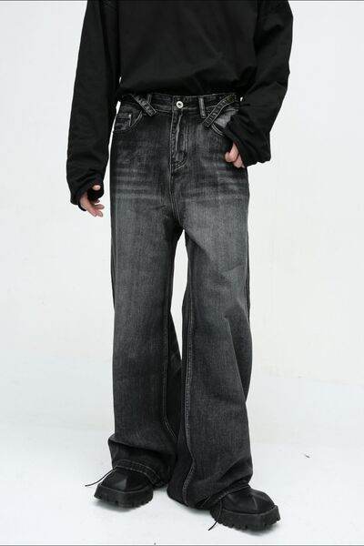 Wide Leg Jeans with Pockets - Hovatok