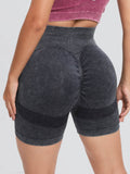Washed High Waist Active Shorts - Hovatok