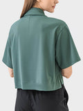 Millennia Half Button Short Sleeve Active T-Shirt - Hovatok