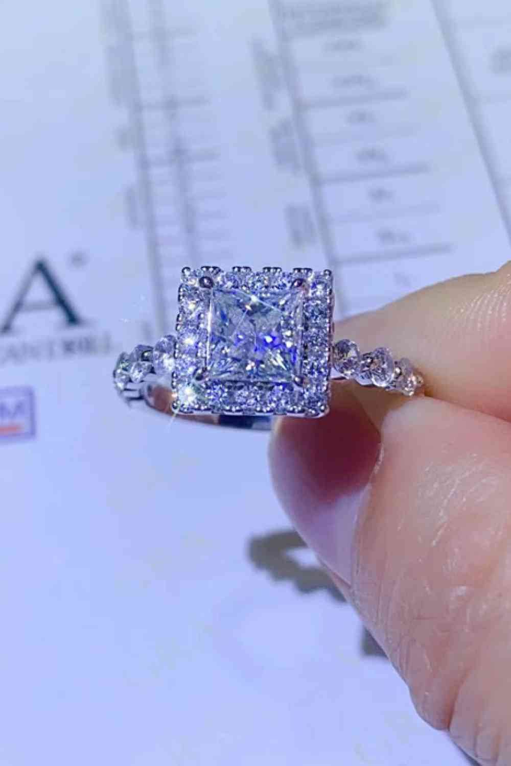 Adored 1 Carat Moissanite Square Ring - Hovatok