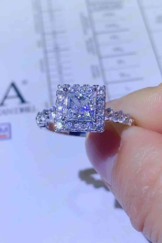 Adored 1 Carat Moissanite Square Ring - Hovatok