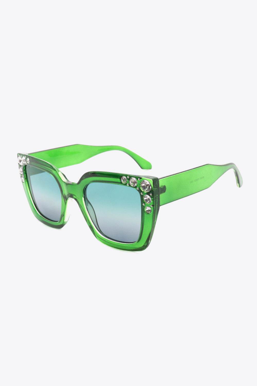 Inlaid Rhinestone Polycarbonate Sunglasses - Hovatok