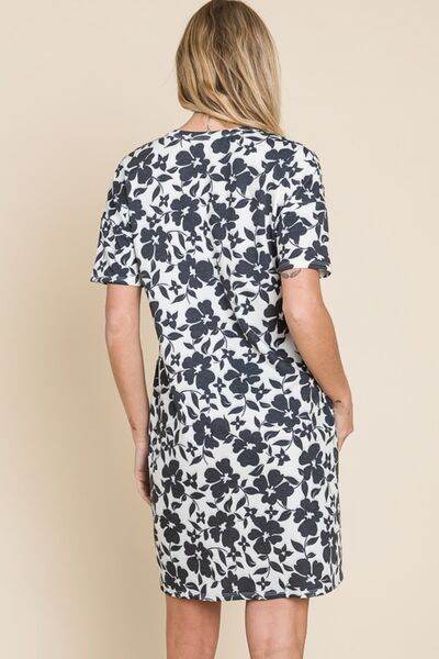 BOMBOM Floral Button Down Mini Dress - Hovatok