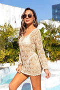 Angel Wings Cutout Long Sleeve Cover-Up - Hovatok