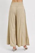 RISEN Shirring Detail Wide Leg Pants - Hovatok