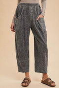 Annie Wear Mineral Washed Elastic Waist Pants - Hovatok