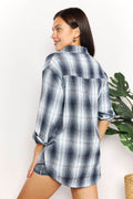 Mandy Plaid Dropped Shoulder Shirt - Hovatok