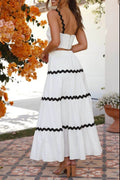Contrast Trim Cami and Skirt Set - Hovatok
