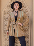 Plus Size Long Sleeve Tie Waist Cardigan - Hovatok