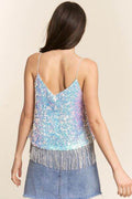 J.NNA Sequin Tassel Hem Flowy Cami - Hovatok