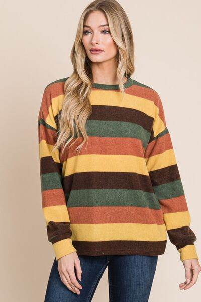 BOMBOM Multi-Color Striped Knit Top - Hovatok