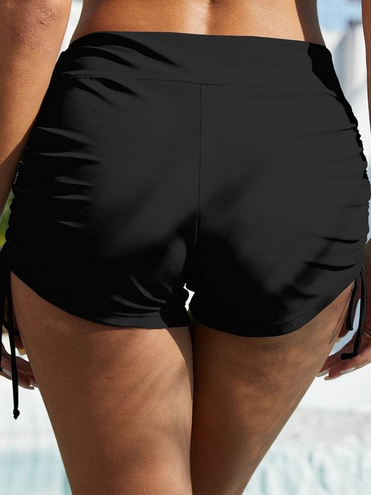 FAM-FAM Drawstring Mid-Rise Waist Swim Shorts - Hovatok