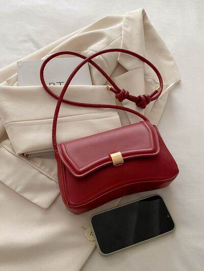 Knotted Strap PU Leather Handbag - Hovatok