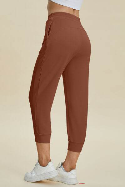 Basic Bae Full Size Air Scuba Drawstring High Waist Cropped Pants - Hovatok