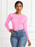 Round Neck Long Sleeve Bodysuit - Hovatok