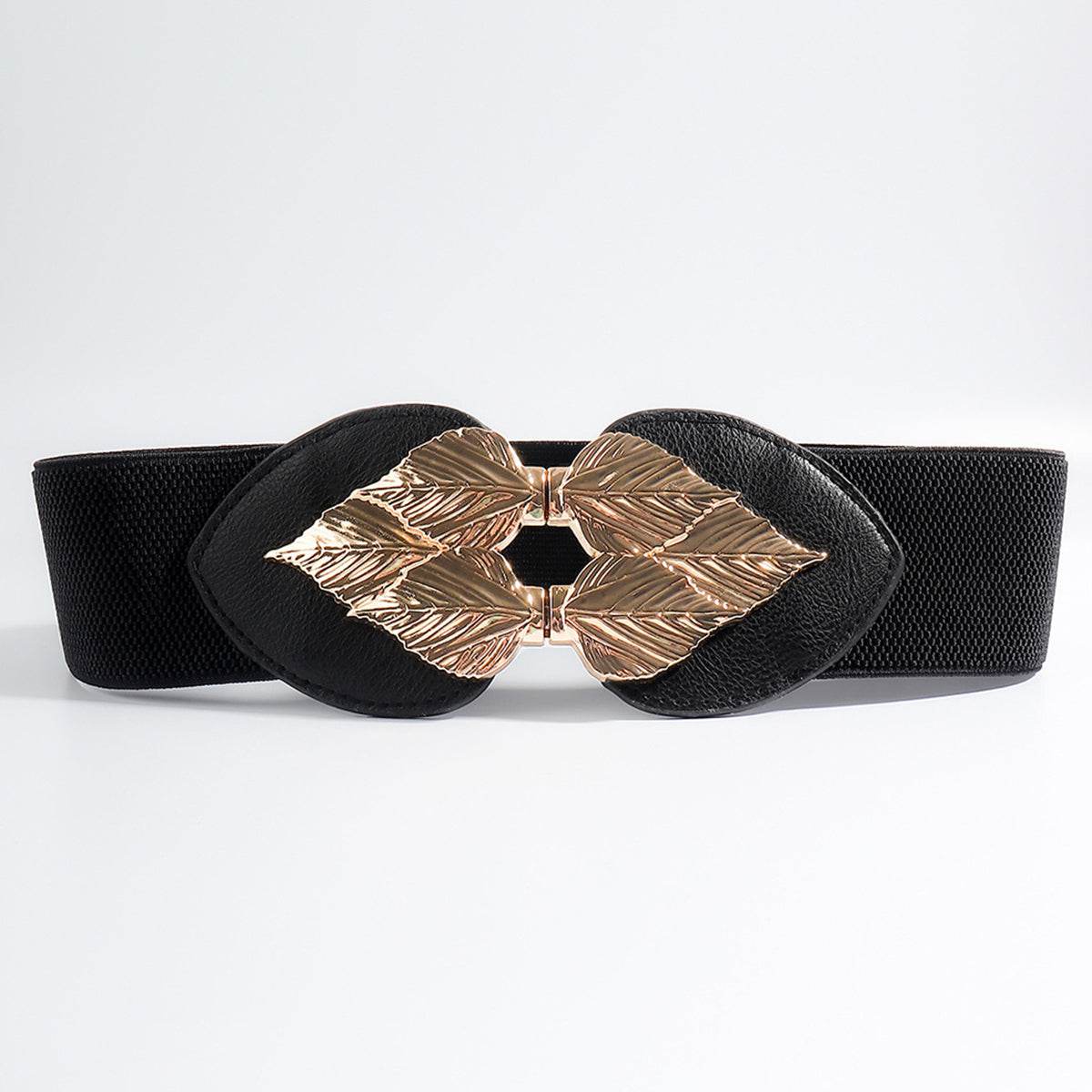 Alloy Leaf Buckle Elastic Belt - Hovatok