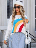 Angel Wings Rainbow Round Neck Long Sleeve Sweater - Hovatok