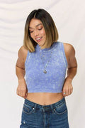 Zenana Washed Ribbed Round Neck Tank - Hovatok