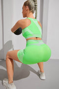 Color Block Sports Bra and Shorts Set - Hovatok
