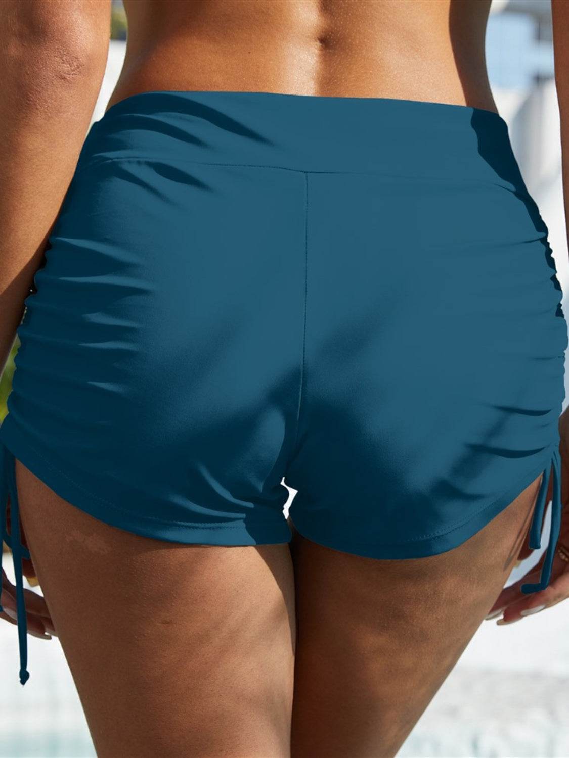 FAM-FAM Drawstring Mid-Rise Waist Swim Shorts - Hovatok