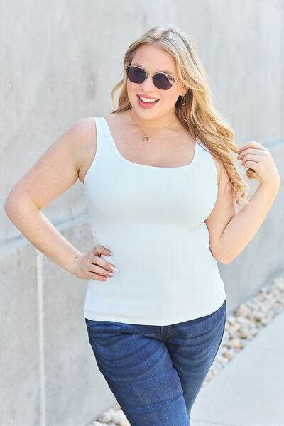 Basic Bae Full Size Square Neck Wide Strap Tank - Hovatok