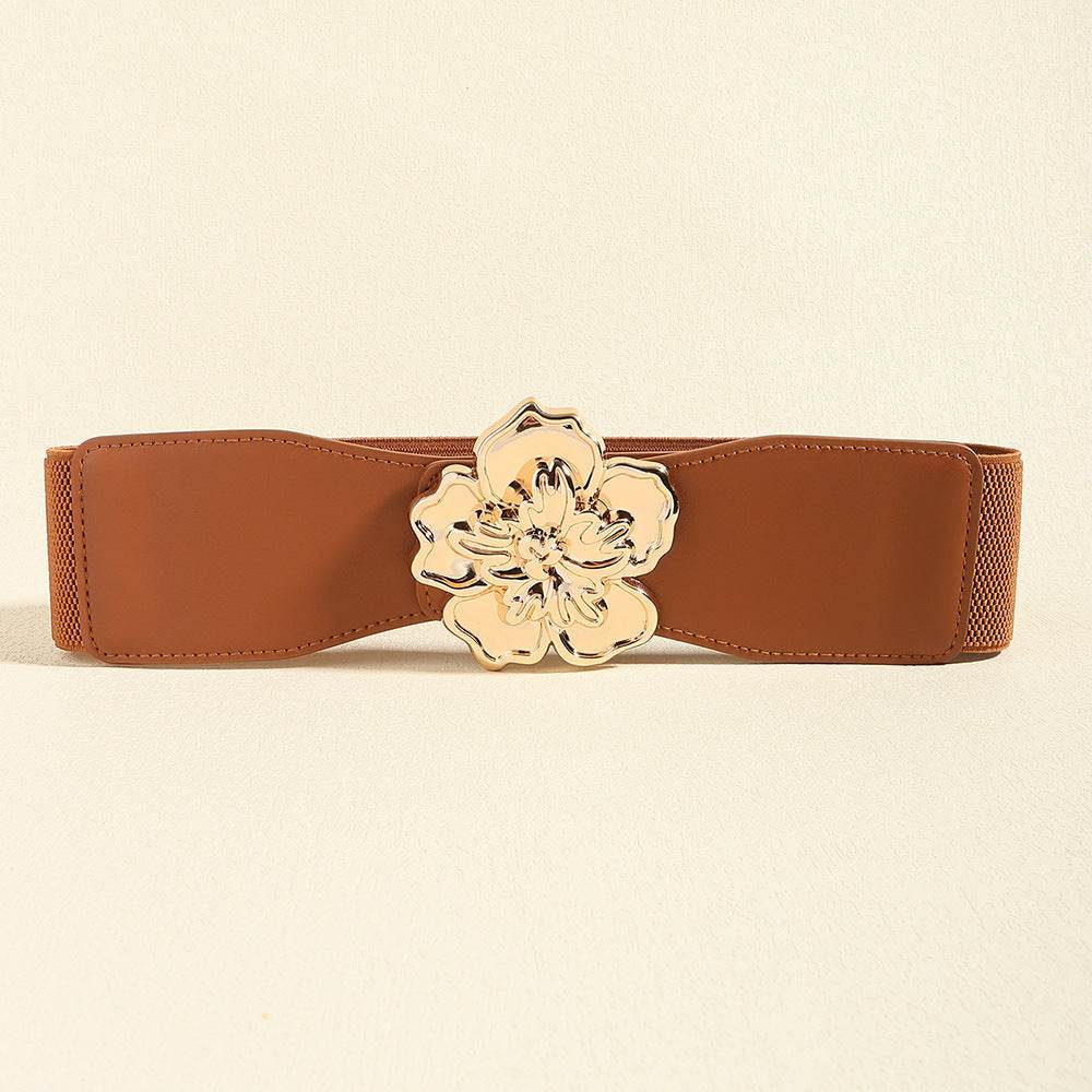 Flower Alloy Buckle Elastic Belt - Hovatok