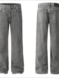 Men's Straight Leg Jeans with Pockets - Hovatok